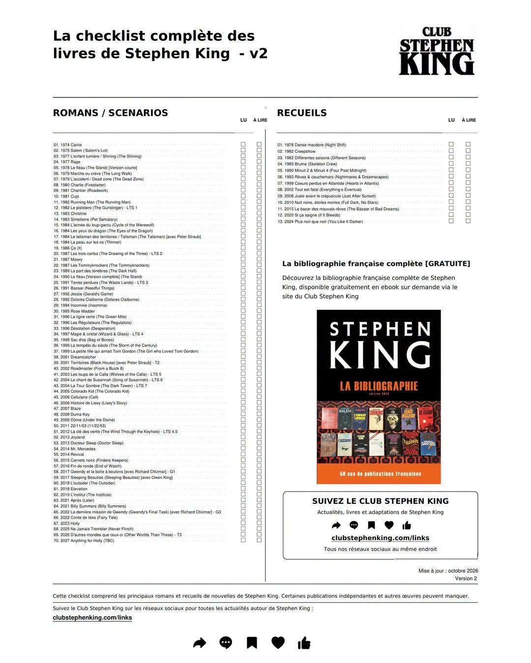 Checklist Stephenking V2 Fr