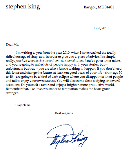 [stephen king letter to himself 2013]
